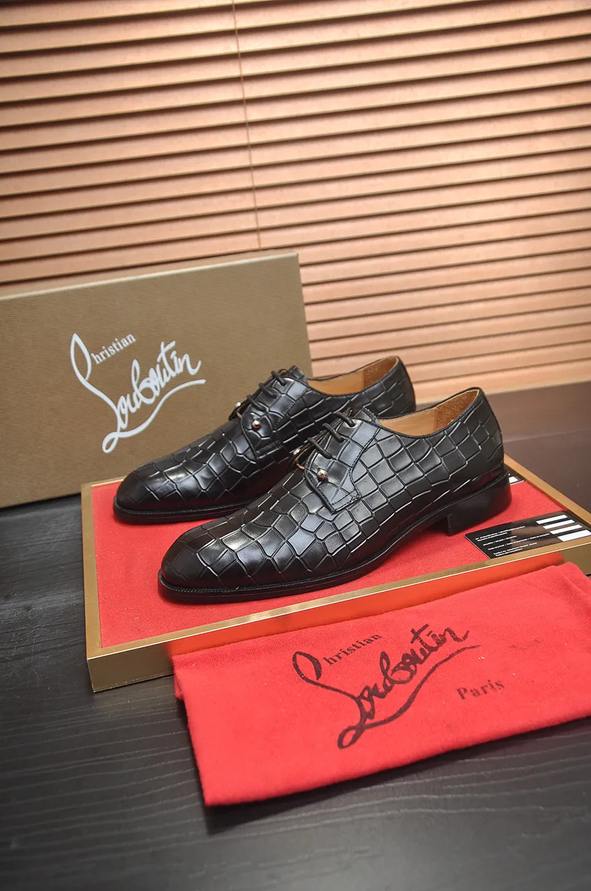 Men's shoes 💰620💶 [Chrstian Loubotin] Red-soled shoes 💋Original mold opening, the highest version on the market, purely handmade ➕Imported cowhide uppers, first-layer water-dyed cowhide lining! Original EU high-gloss outsole. 38 to 45 (45 customized)